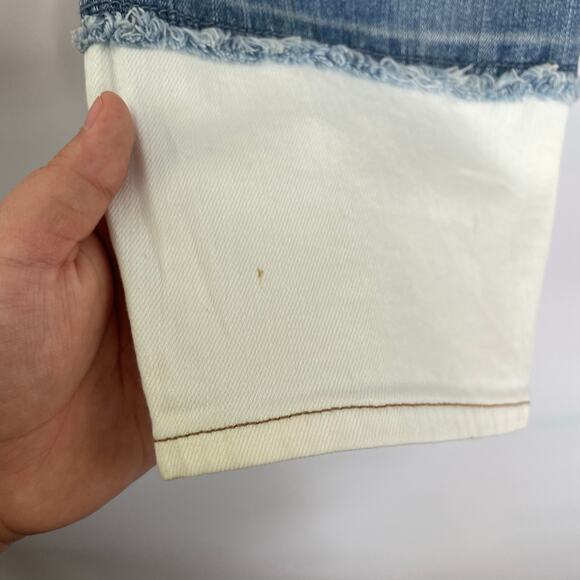 Express ankle super skinny mid rise color block jeans size 8s - Picture 7 of 16